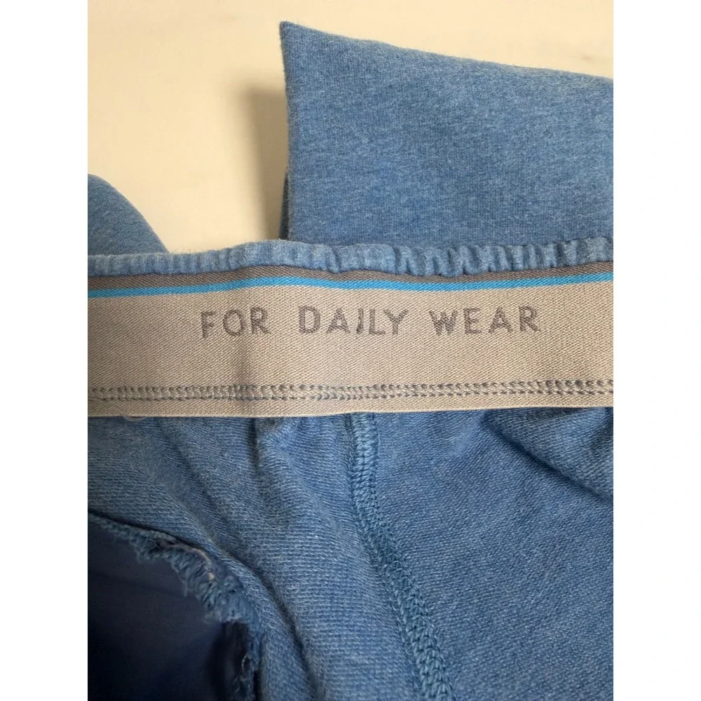 Mack Weldon Ace Sweatpants Blue Heather Large Tapered Joggers Cotton Blend